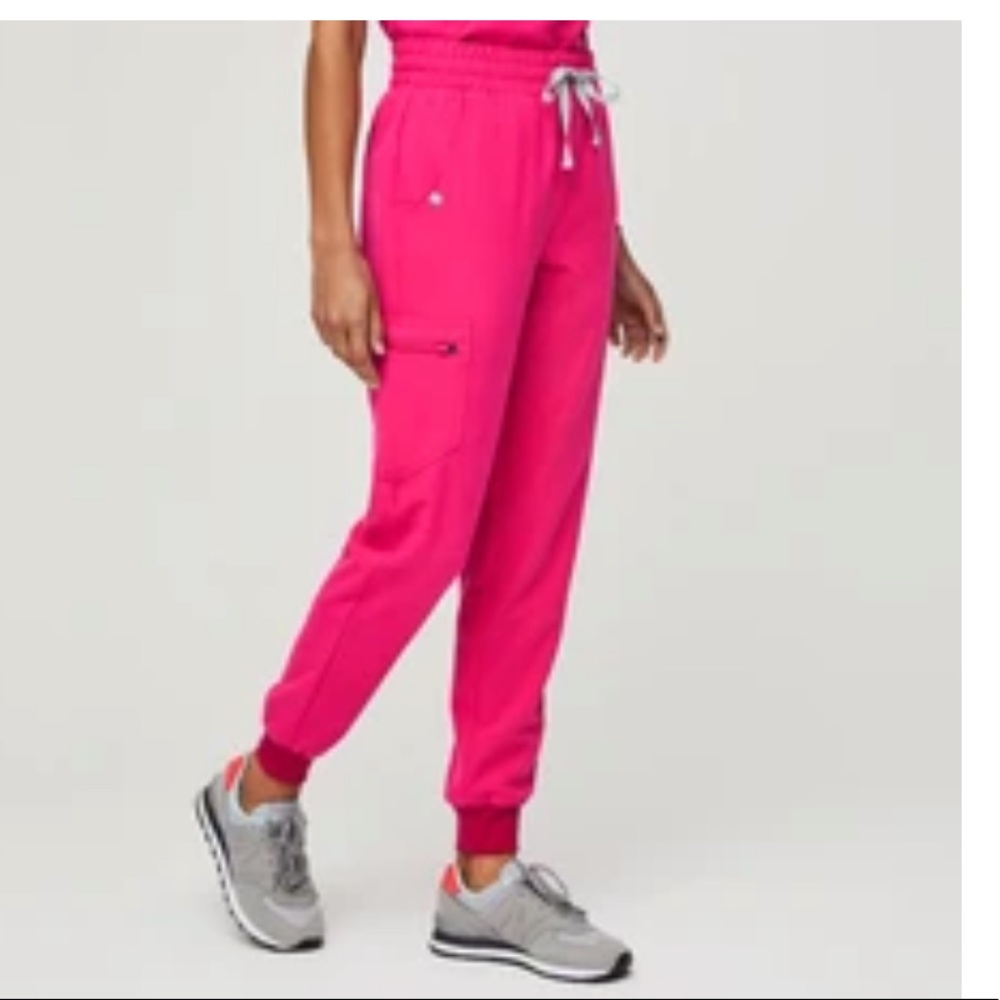FIGS shocking pink Zamora high waist XS petite joggers